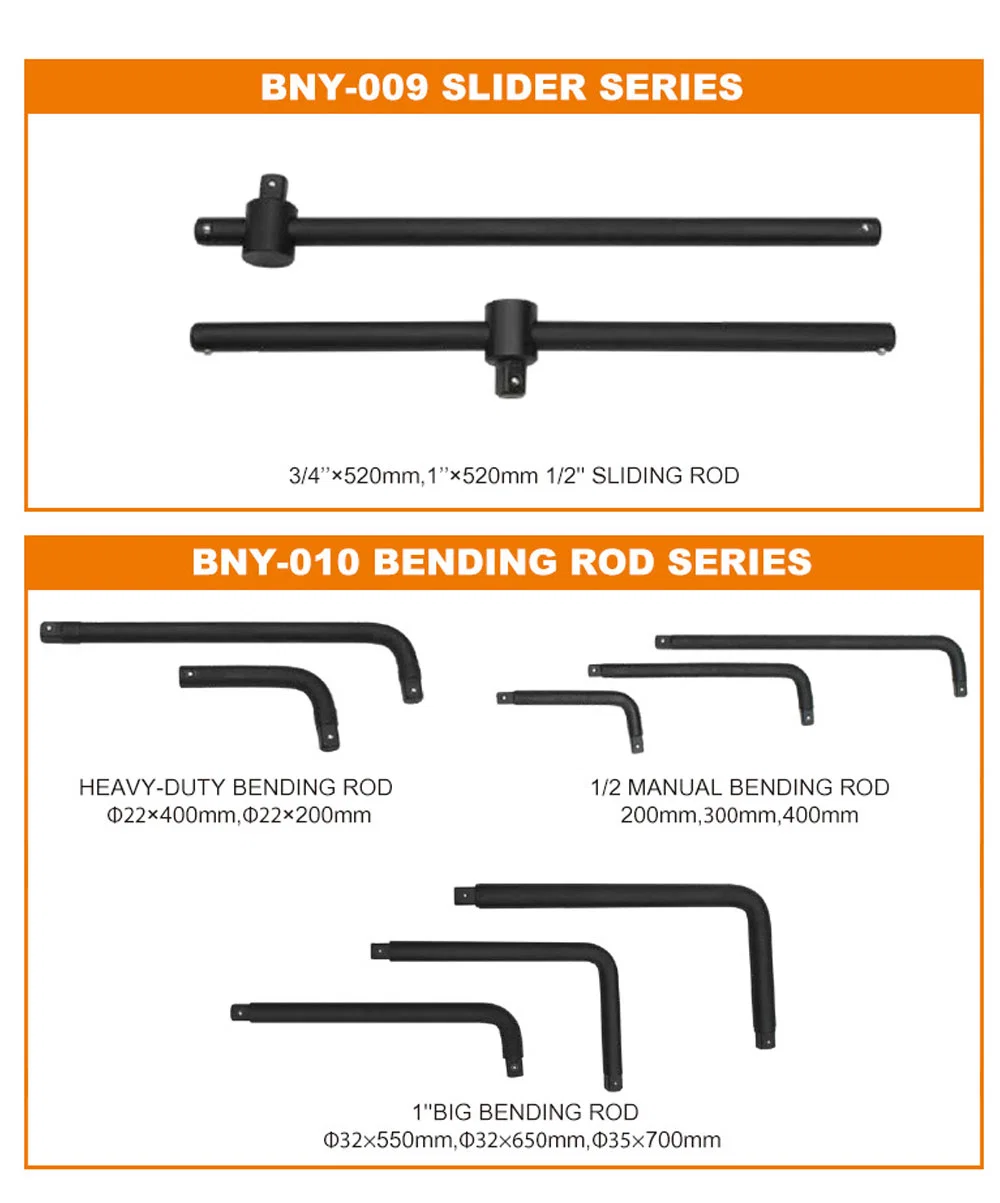 1/2′ ′ Built-in Thirty-Two-Pieces Black Chrome-Molybdenum Steel Hexagonal Socket Set Series with Bny Brand Use for Repairing Handle Tools, Homes