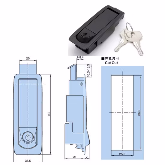 Boîte de commutation et appareillage de commutation Xk145, ensemble de serrures de poignée de porte en alliage de Zinc, serrure de porte d'armoire, serrure d'avion à clé carrée